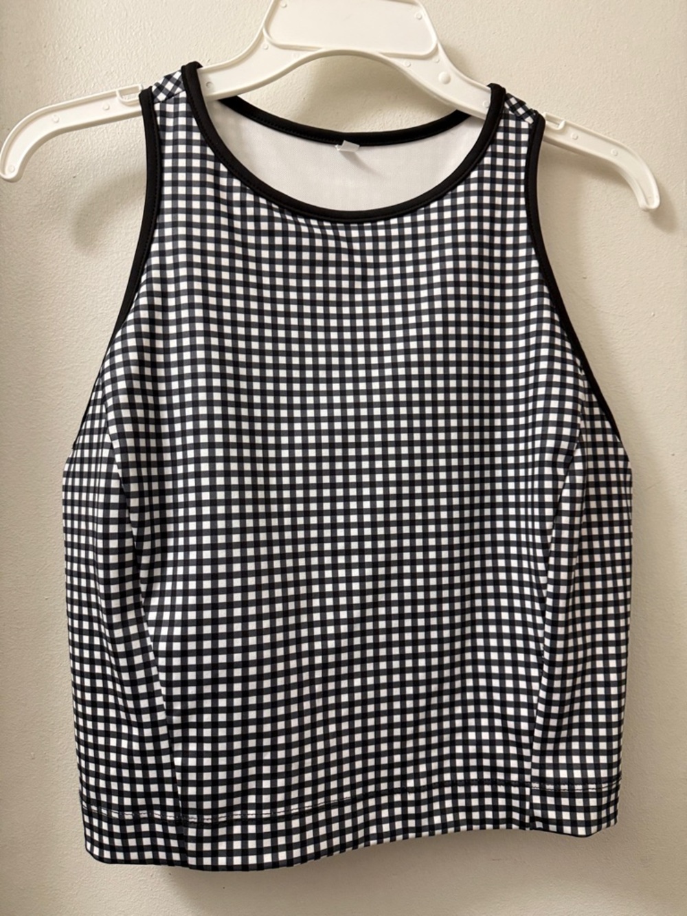 Black and White Gingham Sleeveless Tank Top